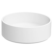 Lune 380mm Matte White Round Solid Surface Above Counter Basin